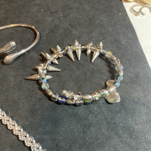 Bracelet Lot Alex And Ani Crystal And Silver Bracelet B145 - Picture 8 of 9