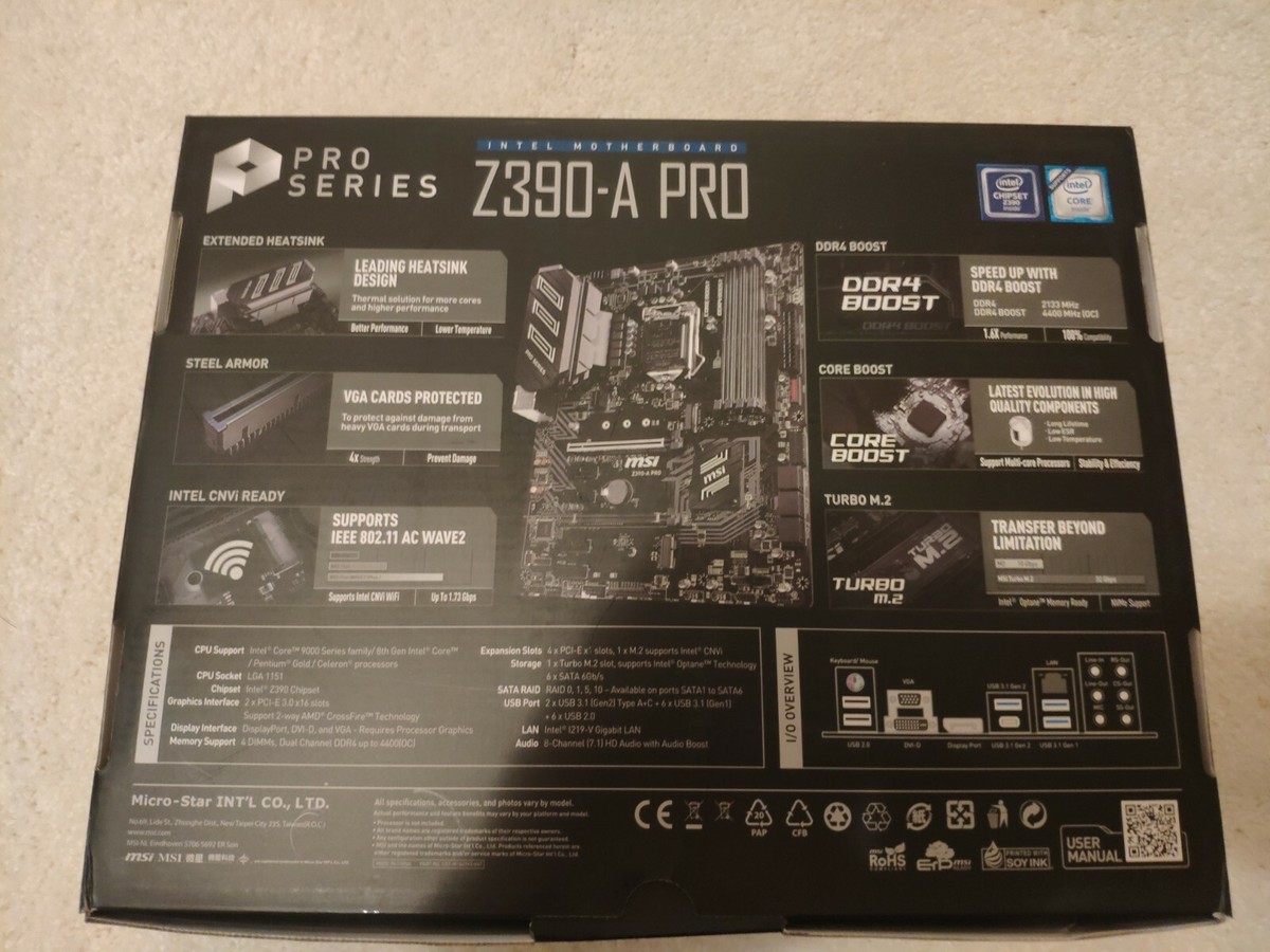MSI Z390-A PRO DDR4 Gaming Motherboard with i5-9600KF CPU | eBay MSI Z390-A PRO DDR4 Gaming Motherboard with i5-9600KF CPU | eBay