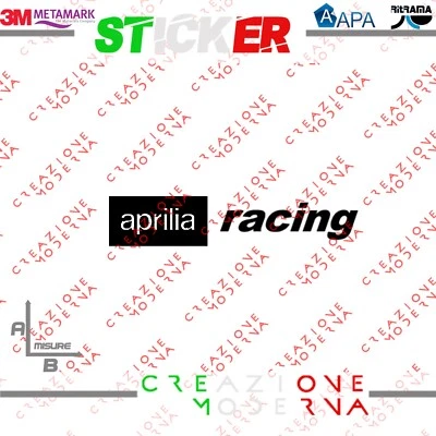 CM ADESIVO STICKER LOGO APRILIA RACING MISURE PERSONALIZZATE