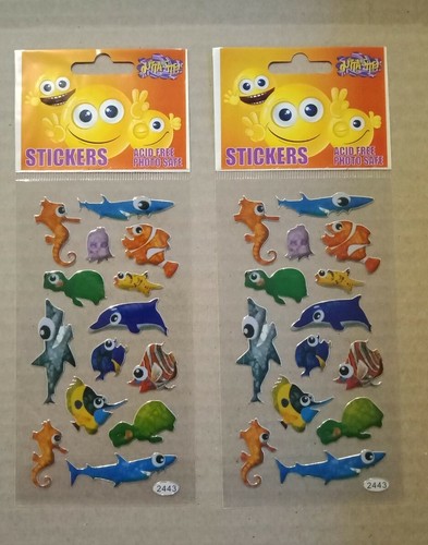 Fish, Shark, Turtle, Sea Horse Stickers x10 Sheets Brand New Free Postage - Picture 2 of 2