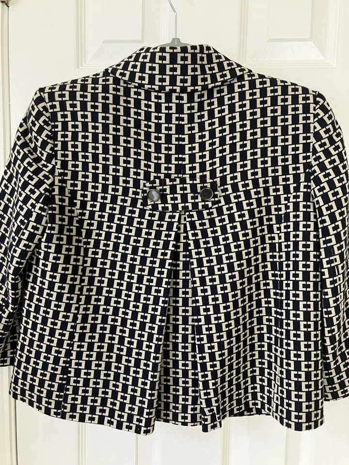 Ann Taylor Loft Black & Tan Swing Back Suit Jacket & Kick Pleat Skirt Women Sz 2 - Image 3 of 4