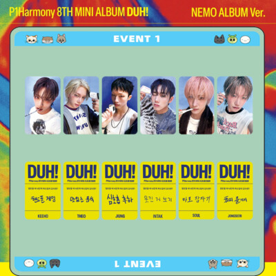 6pcs/set P1HARMONY Mini Album DUH! U1 Ver Self Made Photo Cards