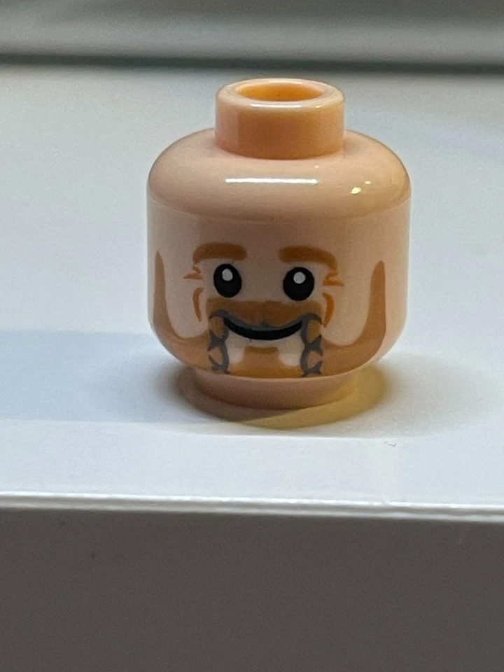 NUEVO LEGO | Cabeza de minifigura de turrón claro - Barba con patrón de trenzas enojado (Fili) Foto 2 de 2