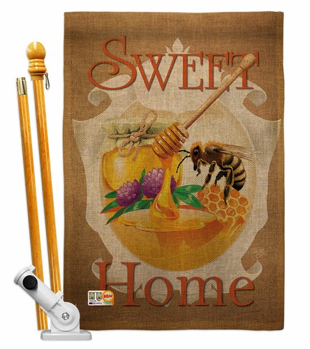 My Bee Sweet Home Burlap Garden Flag Friends Decorative Gift Yard House Banner - Picture 6 of 19