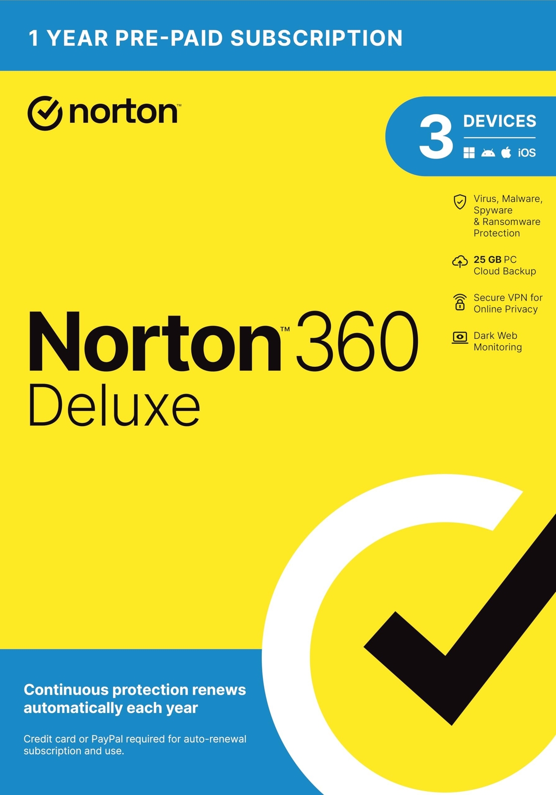 Norton 360 Deluxe 2024, Antivirus software for 3 Devices with Auto Renewal - ...