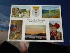 vintage postcard postally used lappland riksgransen postmark