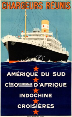 Affiche Vintage M/S Italia Paqubot - Poster Haute Qualité 40x60cm, Décoration Rétro Bateau