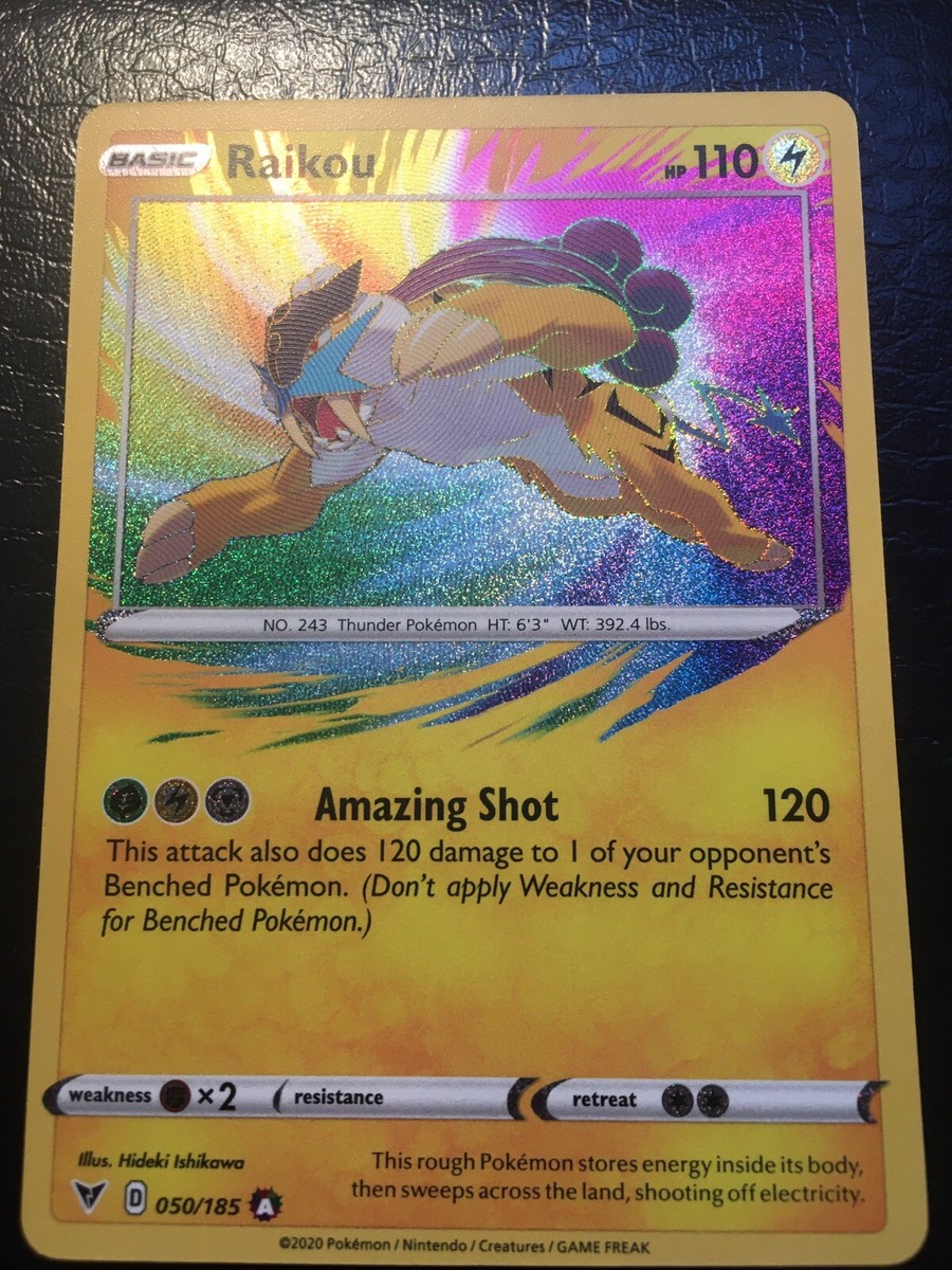 RAIKOU AMAZING RARE 050/185 SWORD & SHIELD HOLO 2020 VIVID RAIKOU AMAZING RARE 050/185 SWORD & SHIELD HOLO 2020 VIVID