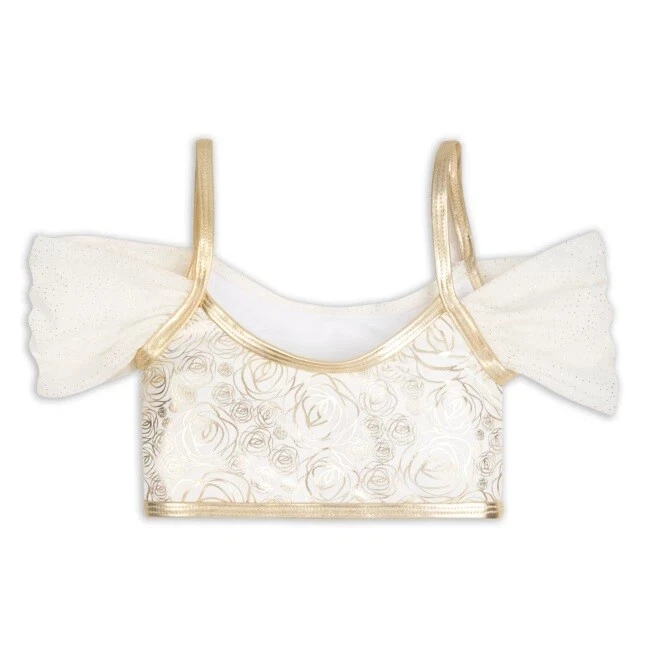 BELLE~De lujo~2 piezas~Adorno metálico + Falda con volantes~TRAJE DE BAÑO~Belleza~NUEVO CON ETIQUETAS~Disney Store Foto 4 de 4