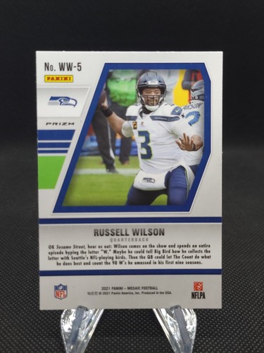 2021 Mosaic Football Russell Wilson Silver Prizm Will To Win Seahawks WW-5 - Picture 2 of 2