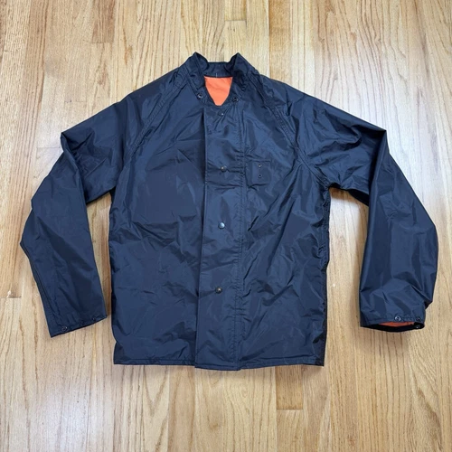 NWOT Neese Industries Reversible Black Orange Jacket Sz Small PVC / Nylon - product listing photo