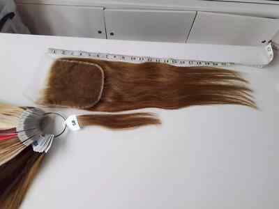 20 ZOLL 6X6 HD SPITZENVERSCHLUSS KARMELBLOND 5# BRASILIANISCHES REINES MENSCHLICHES HAAR GLATT