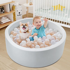 Foam Ball Pit for Toddlers Soft round Baby Playpen Ball Pool for Kids 35.4"X 11.