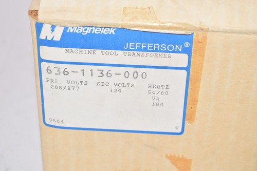 NEW Jefferson Magnetek 636-1136 Machine Tool Transformer 50/60Hz 208/277V  - Picture 2 of 4