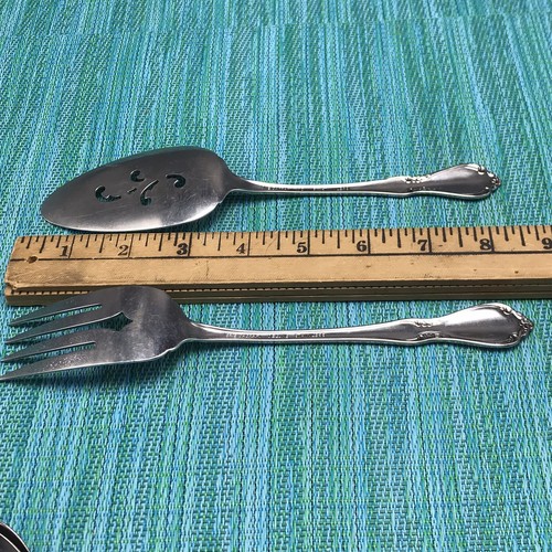 2 Oneidacraft Deluxe Stainless CHATEAU - Forchetta e servizio per torte per servire carne fredda - Foto 5 di 7