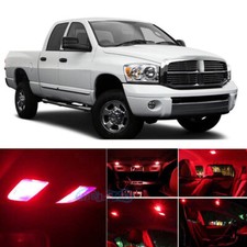 8pcs Red Led Interior Lights Package Kit For 2006-2008 Dodge Ram 1500 2500 3500