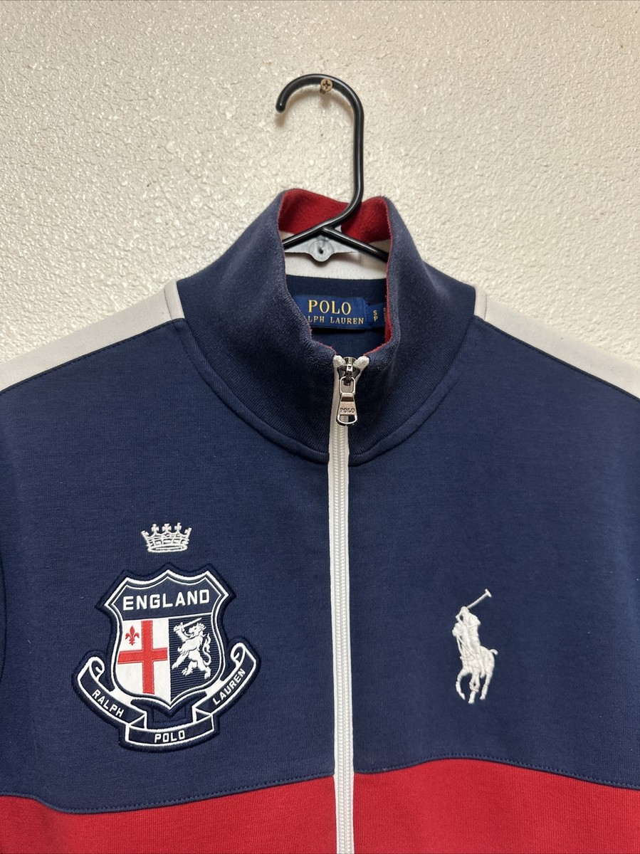 ジャケット・アウター Polo by Ralph Lauren sweat full zip JKT Polo Ralph Lauren Navy Blue White Full Zip Sweatshirt Track
