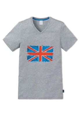 SCHIESSER Jungen T-Shirt GROSSBRITANIEN V-Ausschnitt Kurzarm Unterziehshirt  - Bild 1 von 4