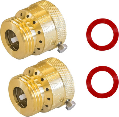 2 Pack Faucet Vacuum Breaker, 3/4 Inch Solid Brass Hose Bib Backflow Preventer f