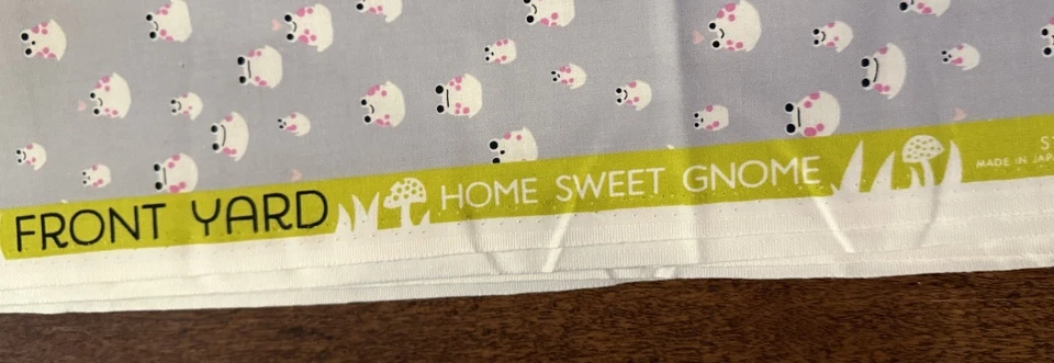 Cotton + Steel Fabric HOME SWEET GNOME White & Pink Frog Sarah Watts RJR 44” BTY - Image 4 of 4