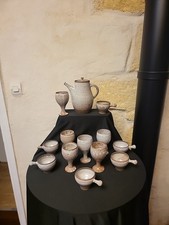 Rare Service À Cidre ? Signé Roger Jacques Grès Puisaye