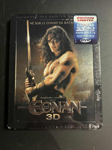 CONAN The Barbarian 3D/2D STEELBOOK BLU RAY - NEW & SEALED LTD / French