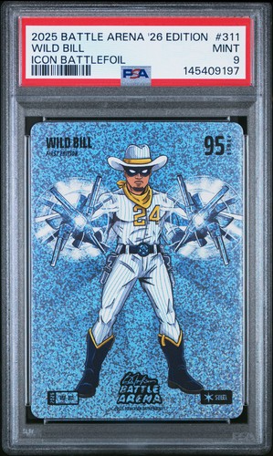 2025 BO JACKSON BATTLE ARENA 2026 EDITION ICON BATTLEFOIL #311 WILD BILL PSA 9