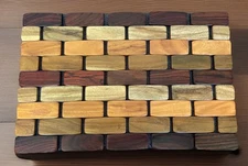 Vintage Solid Wood Trivet - Large Foldable Hot Pad | MCM Boho Table Decor