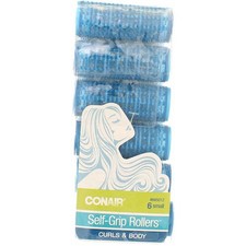 Conair Self-Grip Curls Body Hair Curlers, Small, Blue, 6 Ct