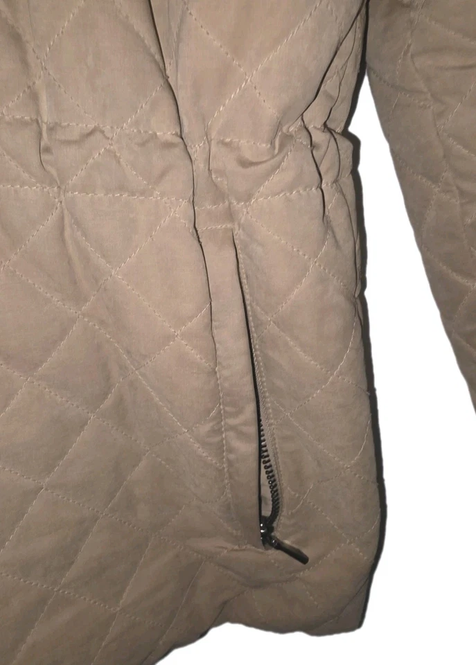 Chaqueta acolchada con capucha Marc New York para mujer con ribete de piel en abrigo con capucha talla XS marrón  Foto 3 de 4