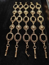 5 Heavy Hamilton Gold Plated Bracelets 13x18 Cabochon Setting for jewelry Craft