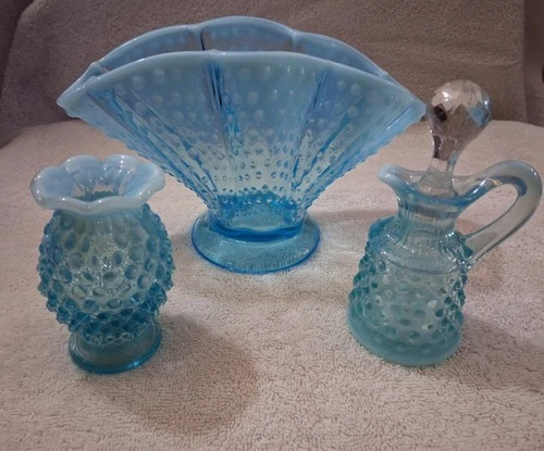 Fenton Blue Hobnail Vase  Lot
