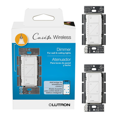 Lutron Caseta Original Smart Dimmer Switch (Lutron Smart Hub Required), for LED