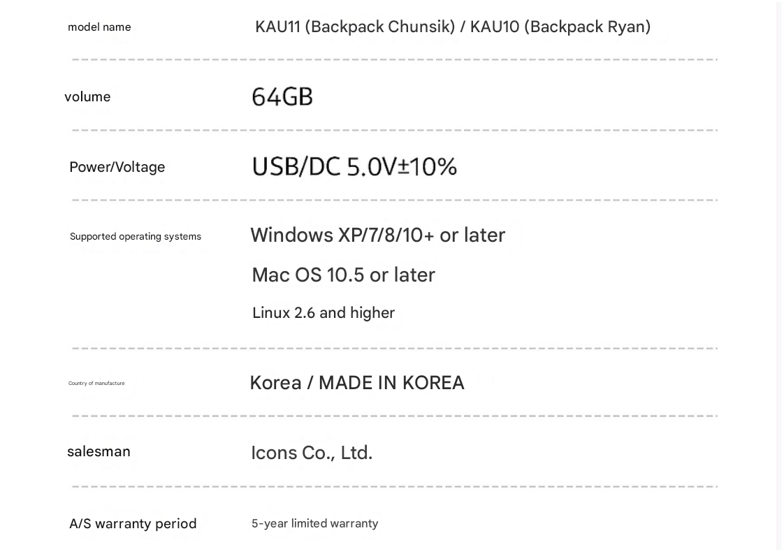 Kakao Friends 64GB USB Figure Keyring Backpack Ryan & Hanging