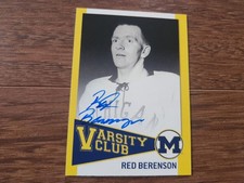Red Berenson Autographed 2004 TK Legacy Michigan Wolverines Varsity Club VH4