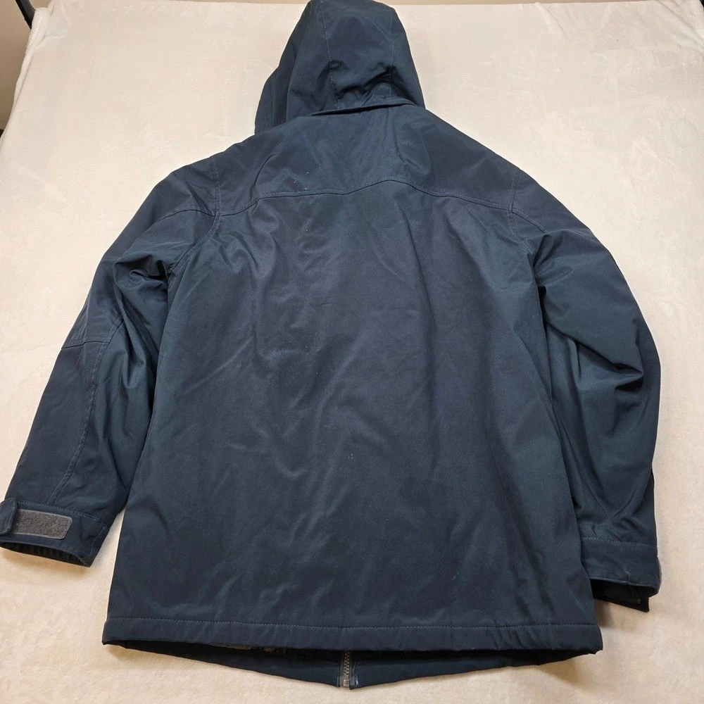 Weatherproof Bib Hooded Jacket Mens Large Blue Full Zip Coat Lined image 3