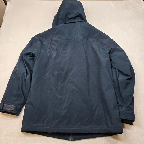 Weatherproof Bib Hooded Jacket Mens Large Blue Full Zip Coat Lined image 3
