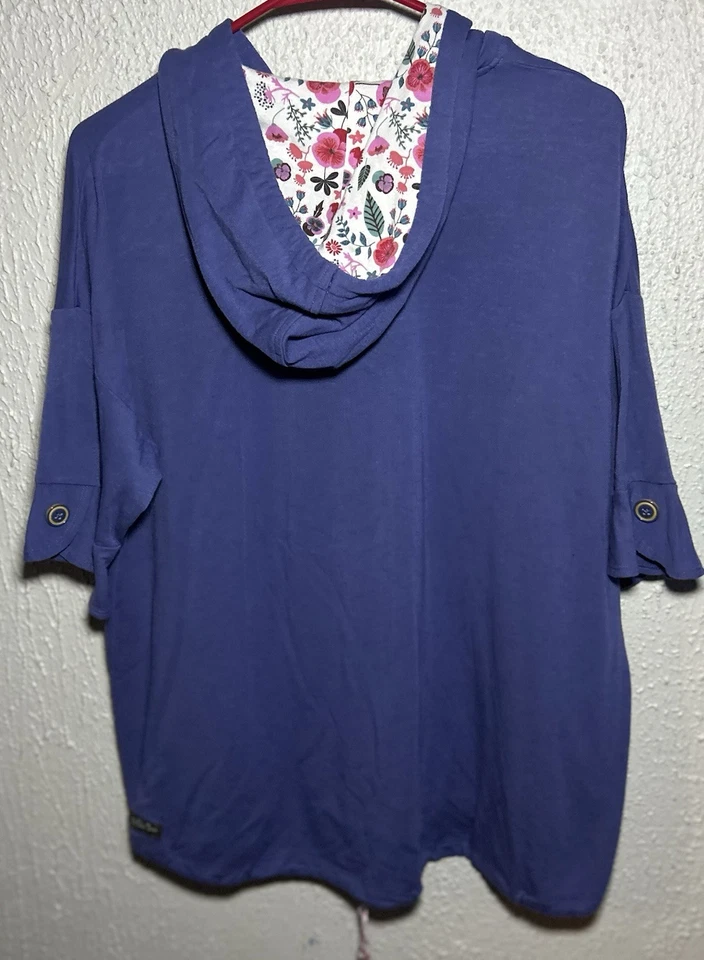 Sudadera con capucha azul Matilda Jane Let’s Go para mujer talla grande Foto 2 de 4