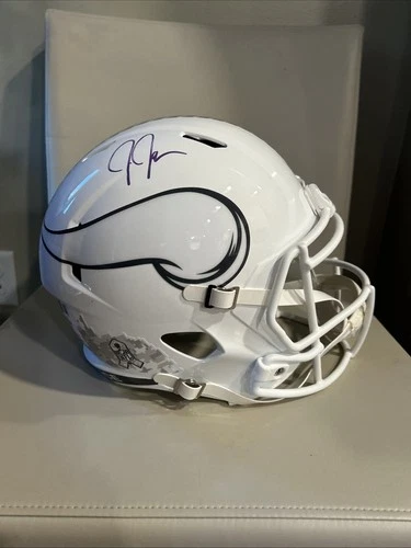 Justin Jefferson Signed Autographed Vikings Authentic Full Size Helmet Beckett
