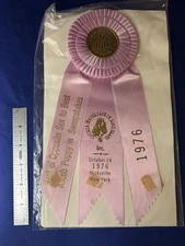 Vintage AKC Dog Show BEST OF WINNER Rosette Cocker Spaniel Club Long Island 1976