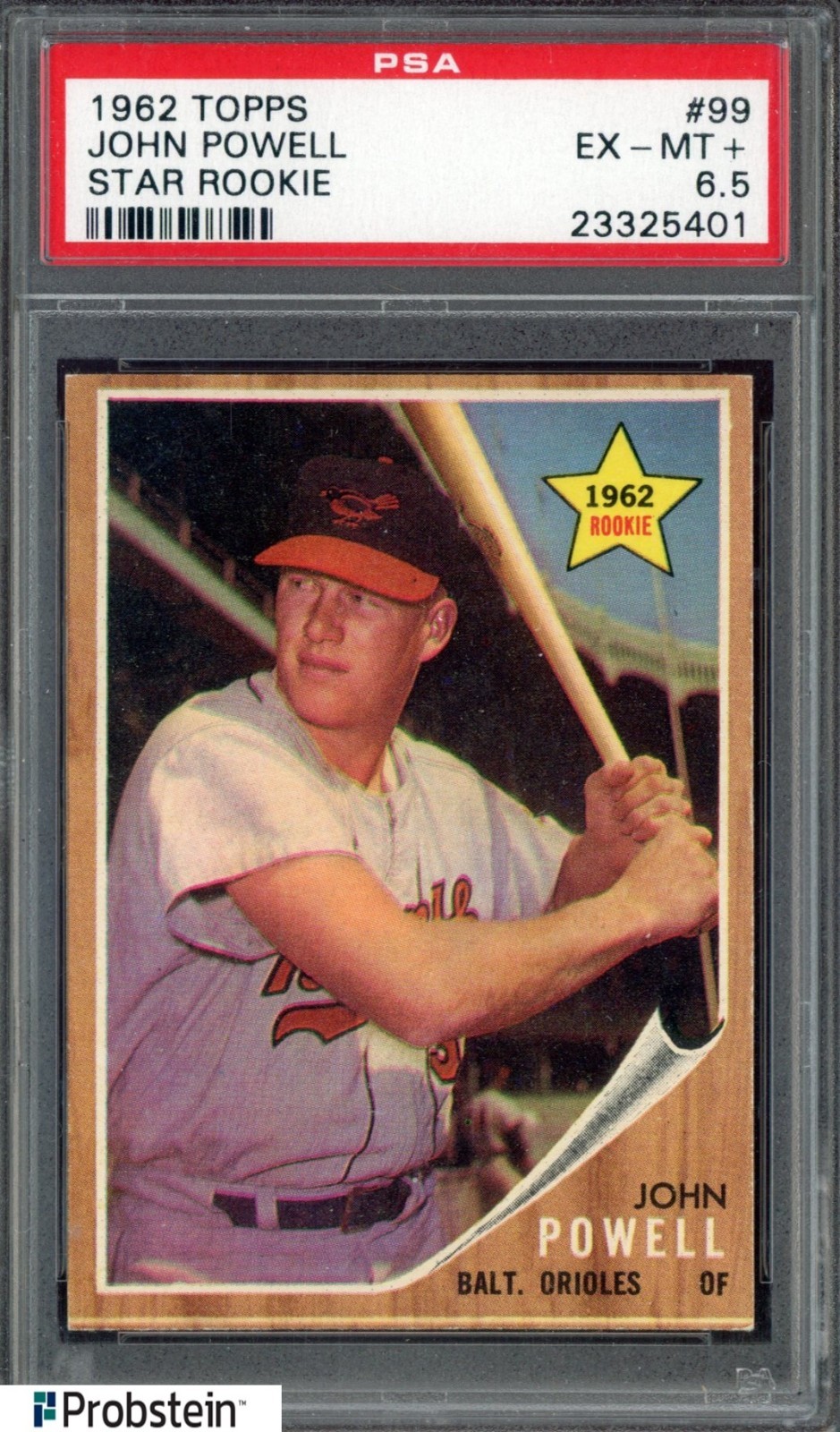 1962 Topps #99 Baseball Card VTG Boog Powell Baltimore Orioles PSA 6.5