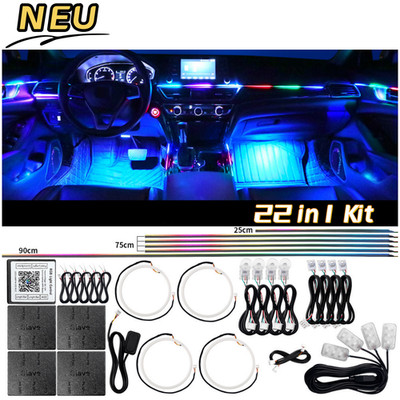 RGB Auto Innenraum-Ambientebeleuchtung Symphony LED Musik-Synchronisation 22in 1