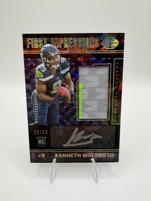 2022 Panini Illusions - First Impressions Kenneth Walker III RPA Black Ice /25