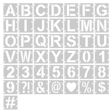 1.5 Inch Letter Stencils for Painting, 43 Pcs Reusable Alphabet Symbol Number...