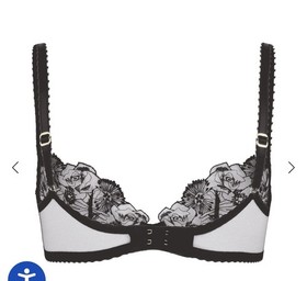 Agent Provocateur Jayce 36C Balconette Underwired Sheer Mesh Floral Embroidered
