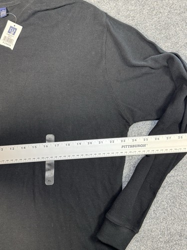 T-shirt uomo XL termica waffle maglia manica lunga cotone nera nuova con etichetta vintage GAP - Foto 5 di 9