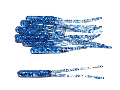 ''NEW'' (10) Piece 4'' Spinnerbait/Buzzbait Twin Leg Trailer(Disco Blue)Bass