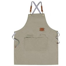 Chef Apron,Cross Back Apron for Men Women with Adjustable Straps and Large Po...