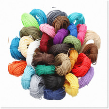 30 Colors of 1mm Waxed Beading Thread for DIY Projects