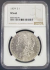 1879-P US Morgan Silver Dollar - NGC Graded MS 61